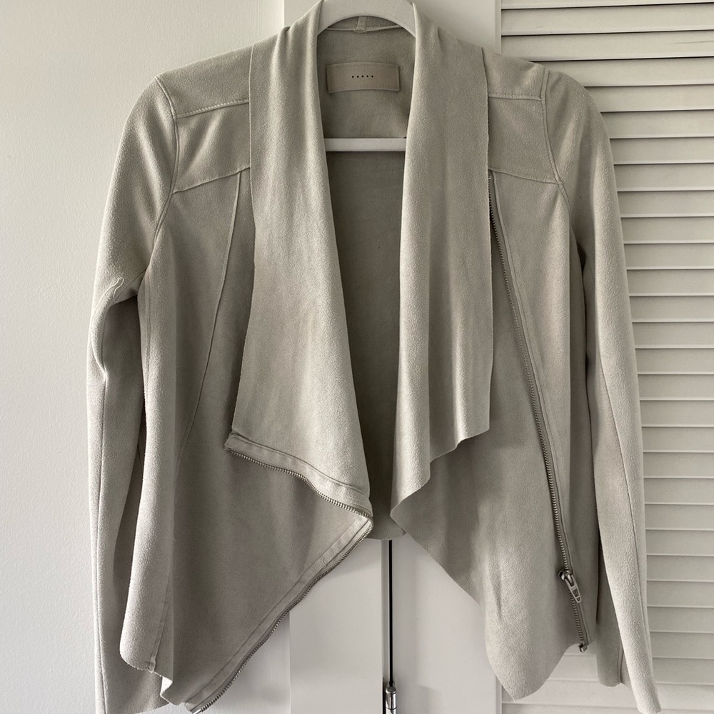 Blank NYC Gray Suede Moto Jacket